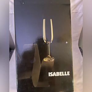 Set Of Six Bohemia Crystal Champagne Glasses Isabelle IN BOX!!!